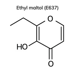 Structural chemical formula on white background
