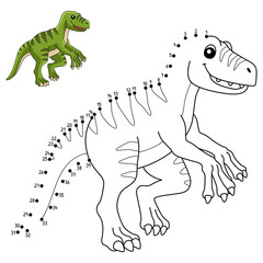 Dot to Dot Velociraptor Dinosaur Isolated 