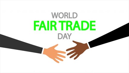 World fair trade day handshake, art video illustration.