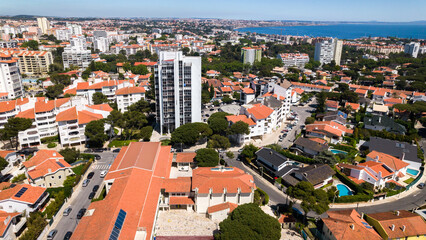Fototapeta na wymiar Aerial view of Rosario neighbourhood in Cascais, Portugal