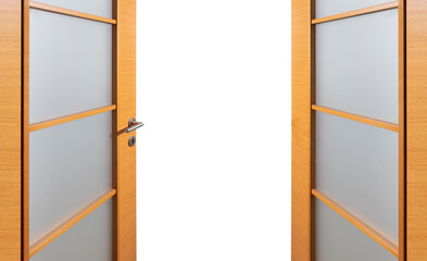 open door on isolated white background