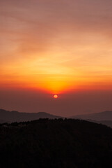 sunset over the mountains