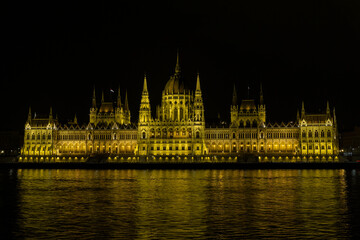 Fototapeta na wymiar Hungarian Parliament night photo, long exposure.