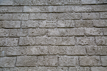The background of the wall is made of gray cement blocks with seams. Texture backgrounds for wallpaper design graphics.