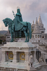 St. Matthias monument in front of Fisherman's Bastion in Budapest