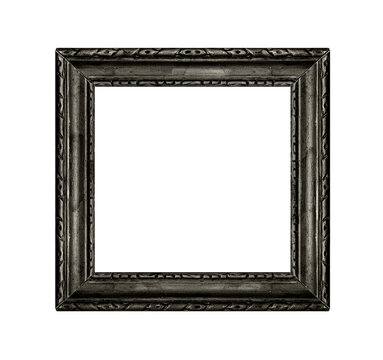 Black picture frame isolated on white background