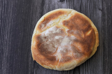 Pita bread isolated on white background.