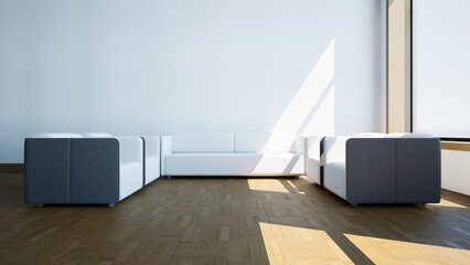 3d rendering. modern living room in townhouse.