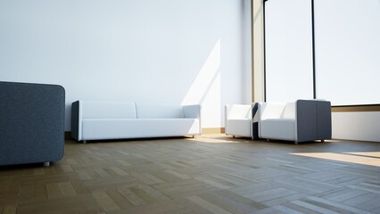 Naklejka premium 3d rendering. modern living room in townhouse.
