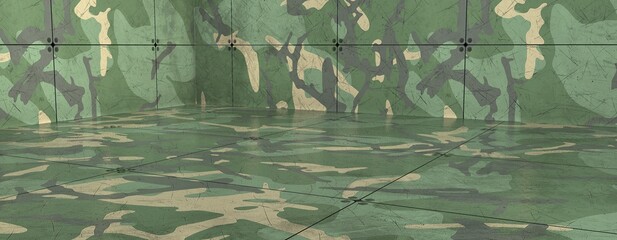 A beautiful 3d illustration with army background.