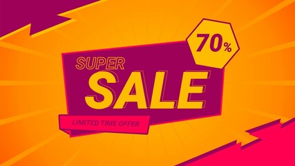 Super sale banner template design background