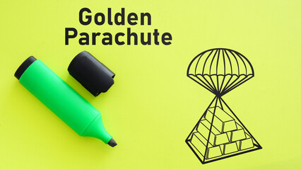 Fototapeta na wymiar Golden Parachute is shown using the text