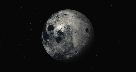 Moon globe view from space 3d illustration