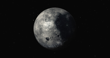 Moon globe view from space 3d illustration