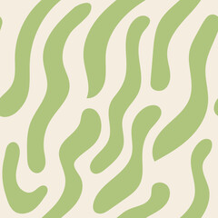 Animal seamless pattern in green color. Vector abstract background. Liquid shapes. Perfect for textile, fabric, wrapping paper. 90s, 00s aesthetic. Retro wavy background