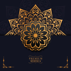 Luxury golden mandala background with arabesque pattern.