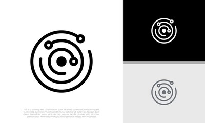 Abstract artificial intelligence logo. Innovative high tech logo template. Smart computer. machine learning. Cognitive logo. Technology Logo.