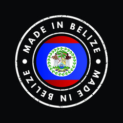 Made in Belize text emblem stamp, concept background