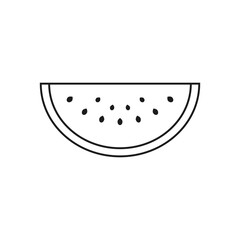 Watermelon slice icon. Vector. Line style.