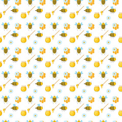 honey bee seamless pattern