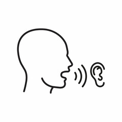 Vector illustraton of speak and listen icon. listener.
