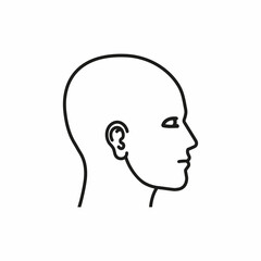Head line icon. Profile contour. Vector illustration.