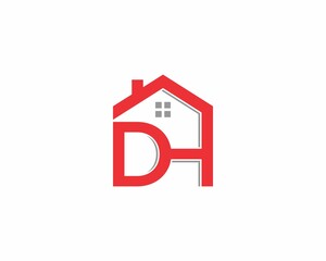 Letters DH With Real Estate Logo Vector 003