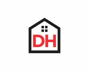 Letter DH With Real Estate Logo Vector 002