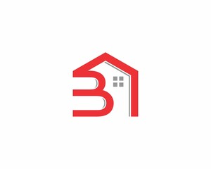 Fototapeta na wymiar Letter B With Real Estate Logo Vector 001