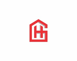 Letters GH or HG With Real Estate Logo Vector 001