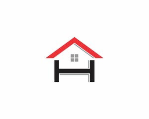 Letter H With Real Estate Logo Vector 001