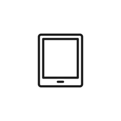 Electronic devices concept. Monochrome illustration drawn with thin line. Perfect for internet resources, stores, books, banner. Line icon of simple tablet