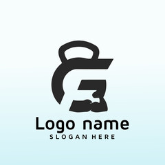 modern logo to encourage exercise letter GF logo