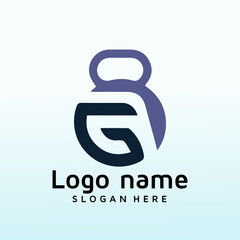 modern logo to encourage exercise letter GF logo
