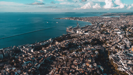 Salvador Bahia Cidade Turismo Nordeste Brasil Paisagem Mar Urbano Drone Histórico Cultural...