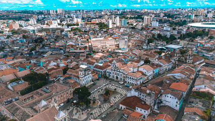 Obraz premium Pelô Pelourinho Salvador Turismo Turístico Igreja Católica Religião História Viagem Viajar Centro Patrimônio Histórico Mundial Salvador Bahia Arquitetura Colonial Sete Portas Largo