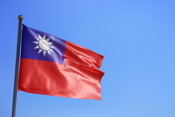 3d rendering illustration of Taiwan flag
