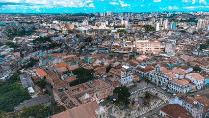 Obraz premium Pelô Pelourinho Salvador Turismo Turístico Igreja Católica Religião História Viagem Viajar Centro Patrimônio Histórico Mundial Salvador Bahia Arquitetura Colonial Sete Portas Largo