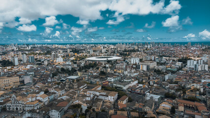 Salvador Bahia Cidade Turismo Nordeste Brasil Paisagem Mar Urbano Drone Histórico Cultural...