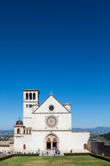Assisi village in Umbria region, Italy. The most important Italian Basilica dedicated to St. Francis - San Francesco.