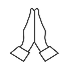 hands in praying position icon- vector illustration