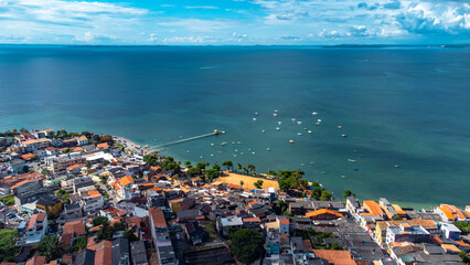 Salvador Bahia Cidade Turismo Nordeste Brasil Paisagem Mar Urbano Drone Histórico Cultural...
