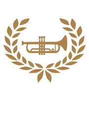 Dekorativer Lorbeerkranz Trompeten 