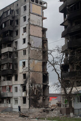 House after Russian bombardment Borodyanka
