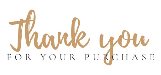 Thank you for your purchase card design for online buyers illustration vector. vector thank you handwritten inscription. hand drawn lettering. Thank you calligraphy. Thank you card.