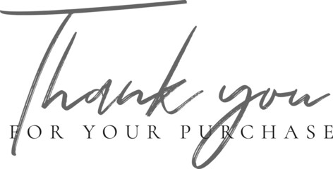 Thank you for your purchase card design for online buyers illustration vector. vector thank you handwritten inscription. hand drawn lettering. Thank you calligraphy. Thank you card.