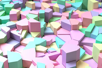 Abstract Multi Colored Cube Background. 3d Rendering