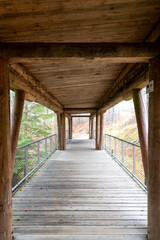 Fototapeta na wymiar Covered wooden bridge
