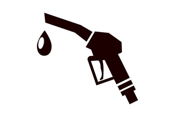 Refueling gun and a drop of gasoline. Gas station vector design Icon or sign