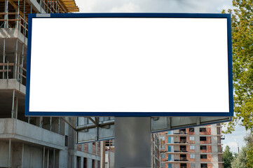 Advertising billboard mock-up infront of the construction site